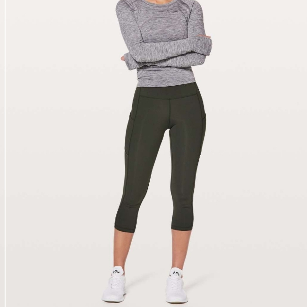 Lululemon speed up crop green leggings